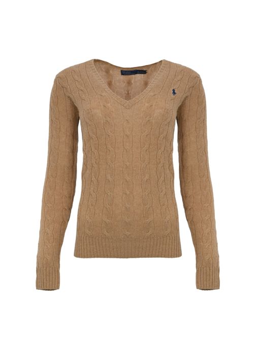 Maglia a trecce in lana e cashmere Beige POLO RALPH LAUREN | 211971866002